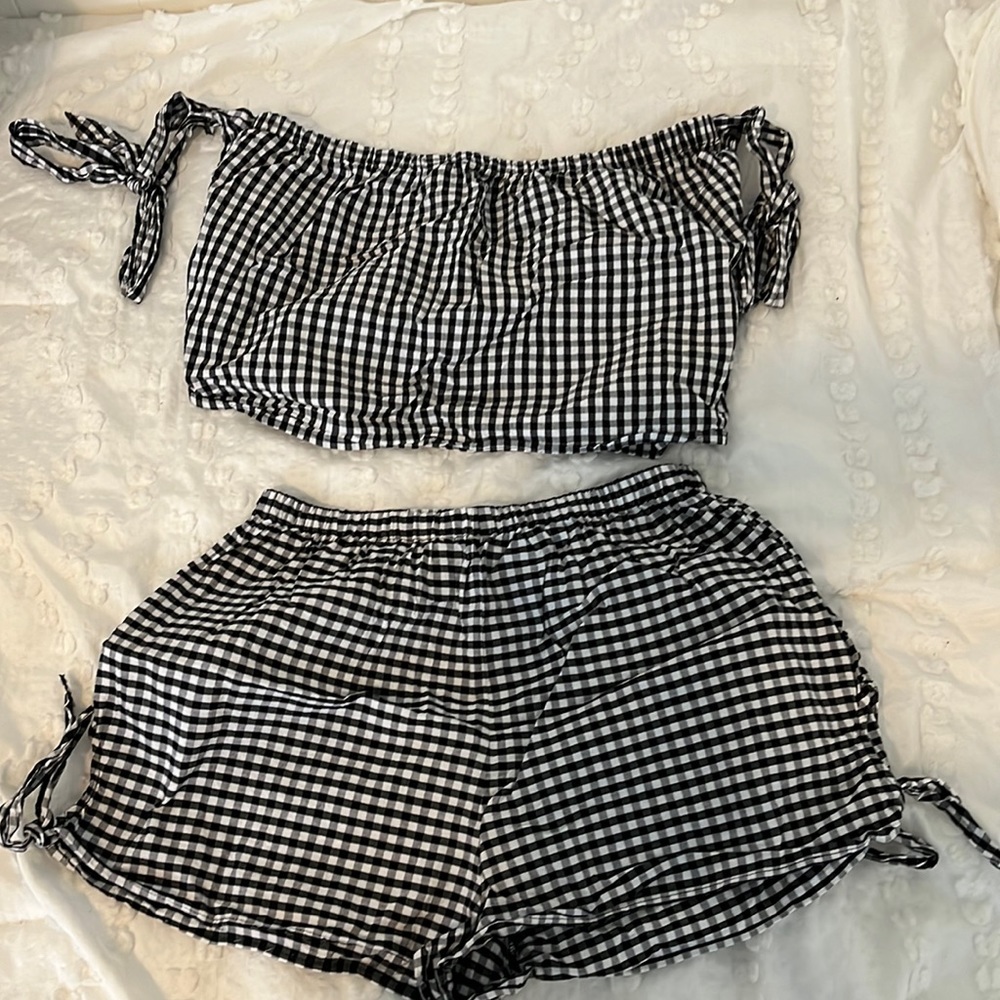 Gingham two piece set (SOLD)